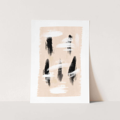 Black & White Brushstrokes Art Print