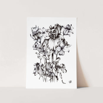 B&W Flowers by Jenna Art Print