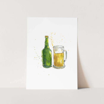 Beer Watercolour Art Print