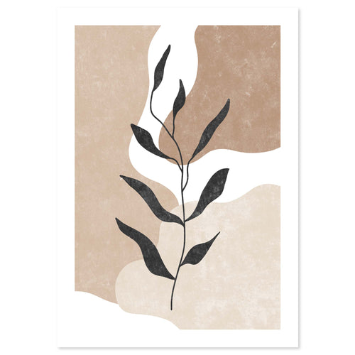 Boho Botanical Blk by Sonjé Art Print