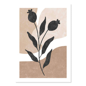 Boho Seedpod Blk by Sonjé Art Print