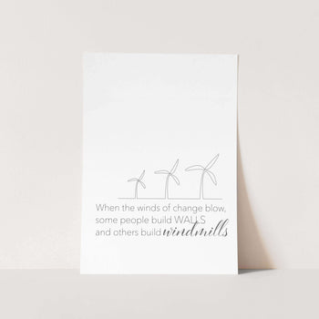 Build Windmills Text Art Print
