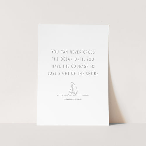 Cross the Ocean Text Art Print