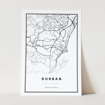 Durban Map Art Print