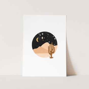 Desert Cactus Circle Art Print