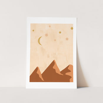Desert Moon & Stars Moon Art Print