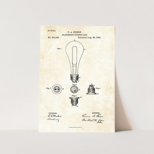 Electric Bulb Patent Art Print