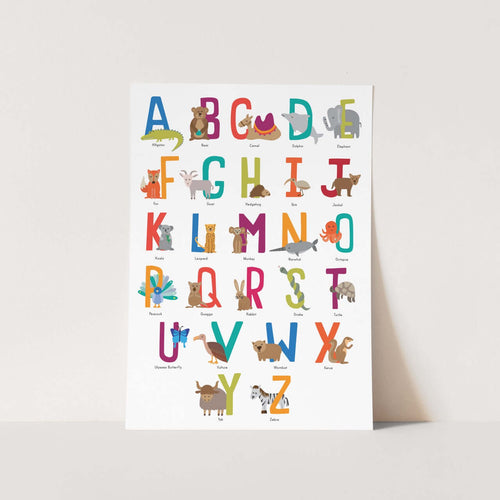 Animal Alphabet - English Art Print