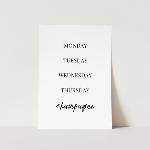 Four Day Week Art Print