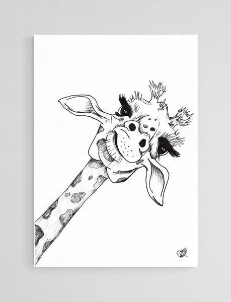 Peeking Giraffe by Jenna Art Print