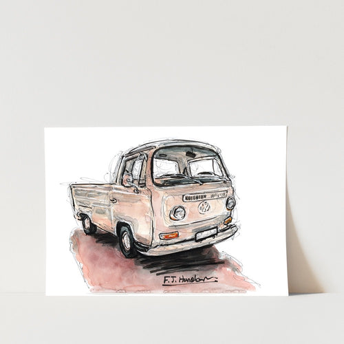 Kombi Low Light Pick Up Car Art Print