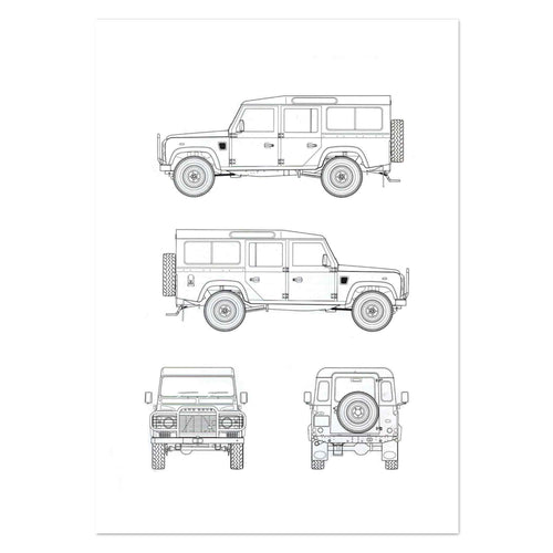 Land-Rover-Defender-110 Patent Art Print