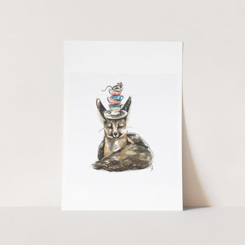 Wall art print of watercolour fox