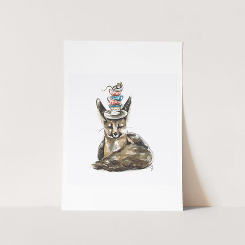 Wall art print of watercolour fox