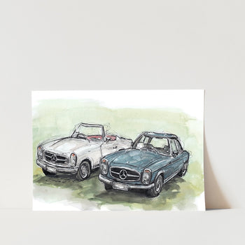 Merc Pagoda Roadster Car Art Print
