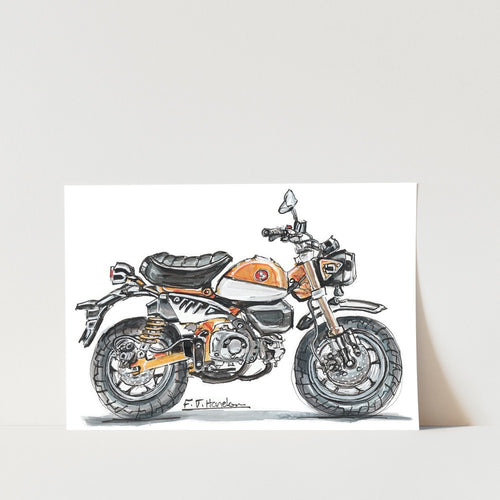 Monkey Bike Yellow Motorbike Art Print