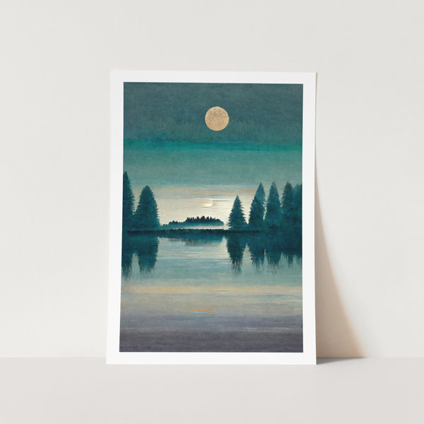 Moonlit Lake Art Print