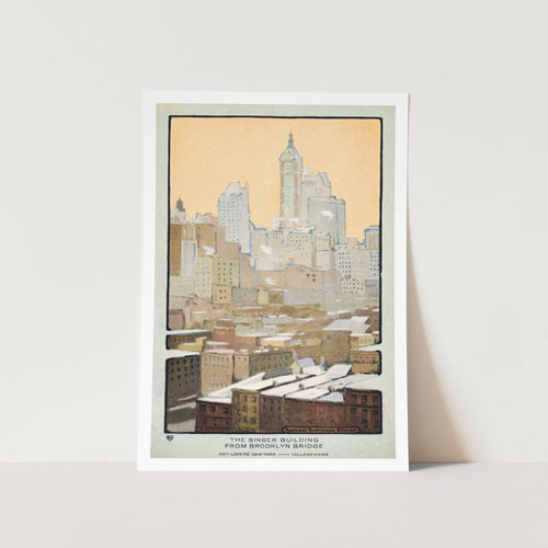 The Singer Building from Brooklyn Bridge Art Print