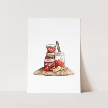 Wall Art print of strawberry jam illustration