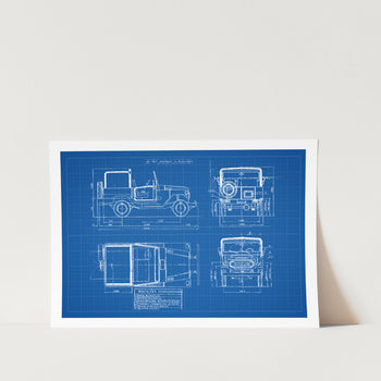 Toyota Land Cruiser J40 1960-84 Patent Art Print
