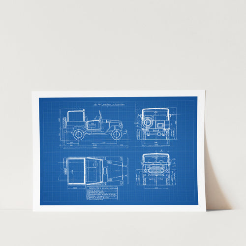 Toyota Land Cruiser J40 1960-84 Patent Art Print