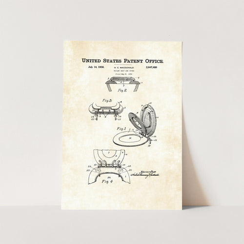 Toilet Seat Patent Art Print