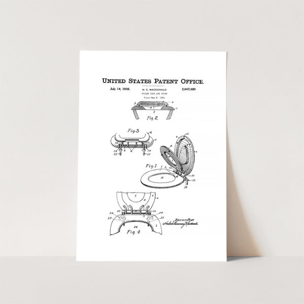 Toilet Seat Patent Art Print