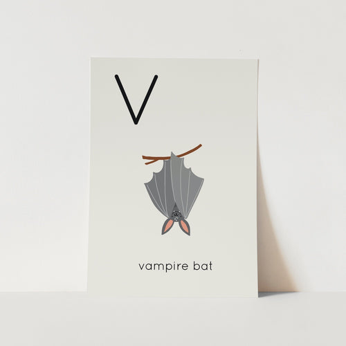 V for Vampire Alphabet Art Print