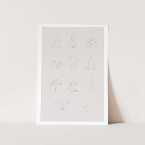 Yoga Poses Art Print no Frame in Colour