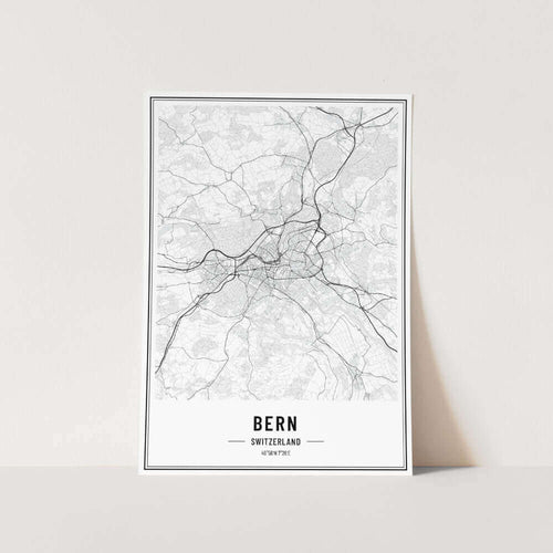 Bern Switzerland Map Art Print