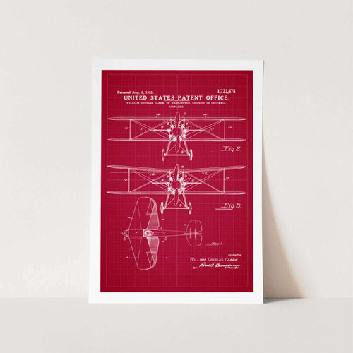Biplane Aeroplane Patent Art Print