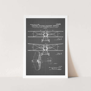 Biplane Aeroplane Patent Art Print