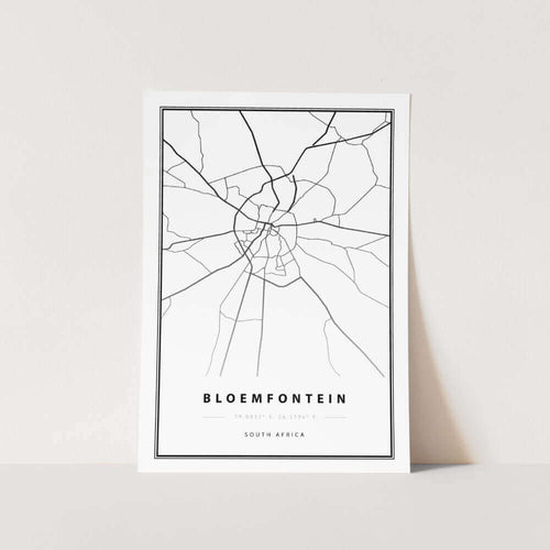 Bloemfontein Map Art Print