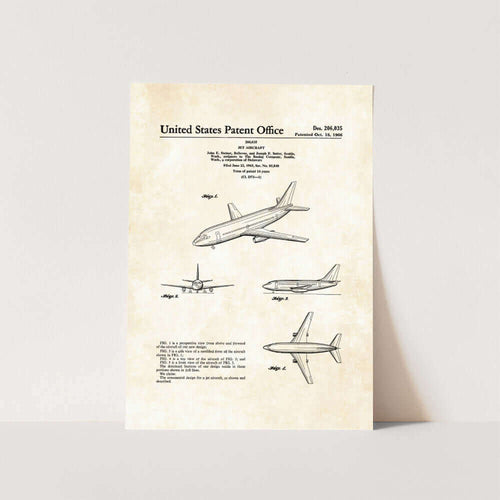 Boeing 737 Aeroplane Patent Art Print
