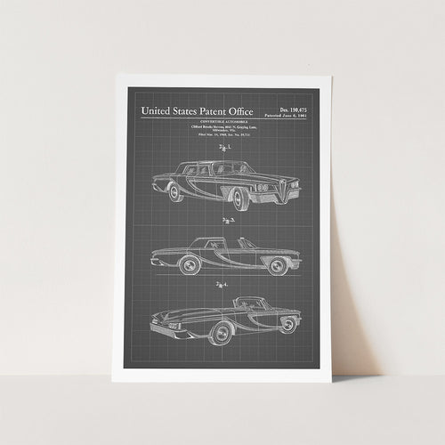 Convertible Autombile Patent Art Print