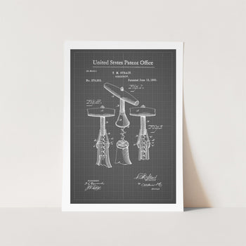 Wine Corkscrew Patent Art Print