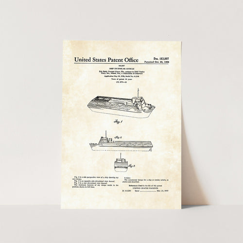 Ferry Boat Patent Art Print