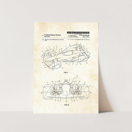 Formula One Racing Car Patent Art Print