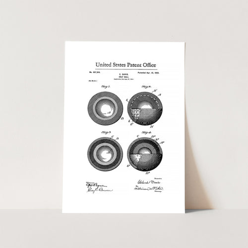 Golf Ball 1902 Patent Art Print