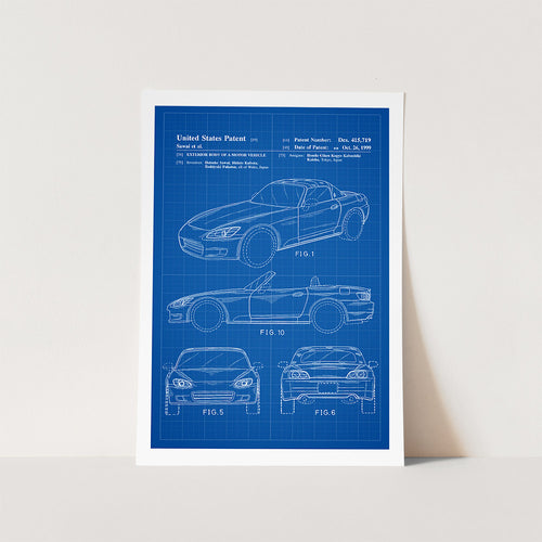 Honda S2000 Patent Art Print