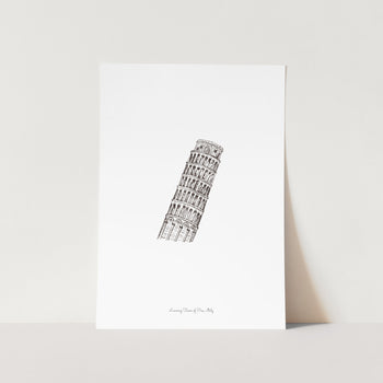 Leaning Tower of Pisa Italy Landmark Travel Art Print