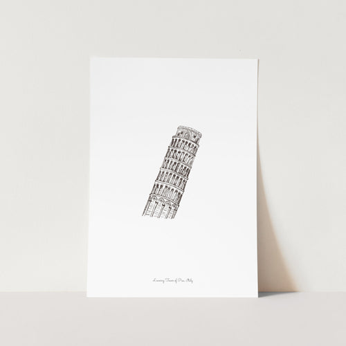 Leaning Tower of Pisa Italy Landmark Travel Art Print