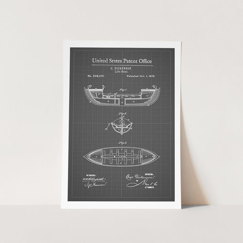 Life Boat Patent Art Print