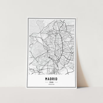Madrid Spain Map Art Print