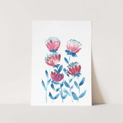 Maroon Proteas Art Print