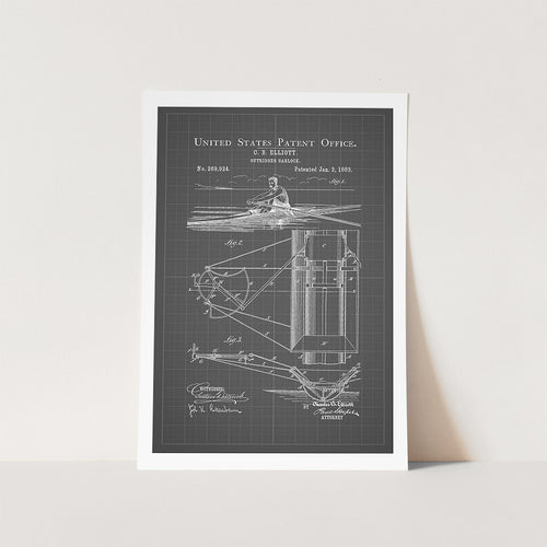 Outrigger Oarlock Patent Art Print
