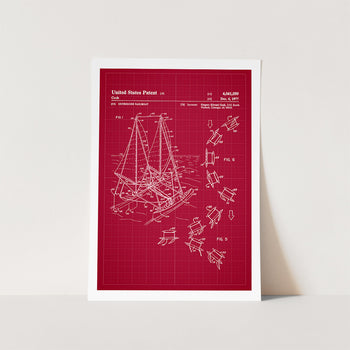 Outrigger Sailboat Patent Art Print