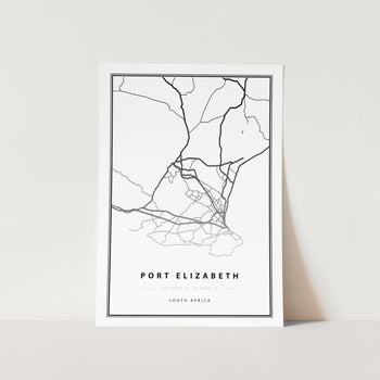 Port Elizabeth Map Art Print