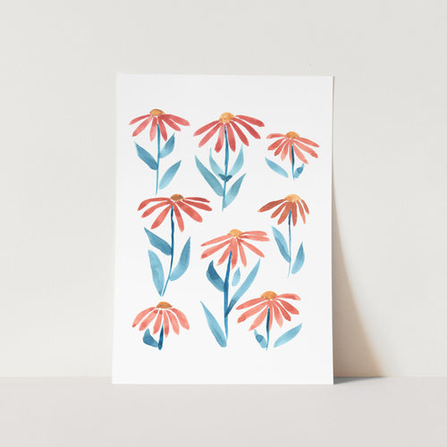 Rust Coloured Daisies Art Print