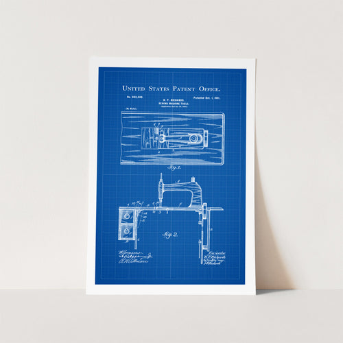 Sewing Machine Table Patent Art Print